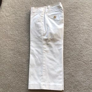 Lined white wide leg Capri/crop pant